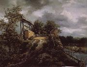 Jacob van Ruisdael Brick Bridge with a Sluice oil on canvas